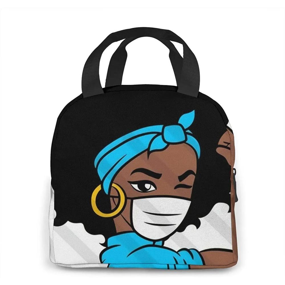 Сумка для ланча Kslai Afro Woman Nurse Doctor, сумка-тоут, термосумка для ланча для женщин, ланч-бокс, изолированный контейнер для ланча для работы, пикника