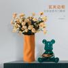 Nordic Light Luxury Керамическая ваза Украшение для дома Украшения для дома Ремесла Гостиная Сухоцветы Цветочная композиция Аксессуары