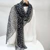 New Ummer Silk French Black White Polka Dot Silk Scarf Elegant Thin Scarf Shawls And Wraps Neck Scarves