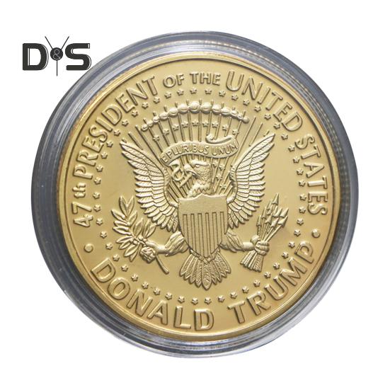 Золотая коллекционная монета президента Америки, резной значок 47-го президента США, круглый металлический медальон, украшение для домашнего офиса