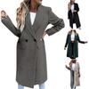 Women Winter Wool Coat Casual Loose Lapel Button Cardigan Fake Pocket Warm Stylish Outerwear
