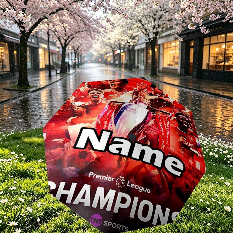 Custom Name Personalized football team Print Umbrella, Auto Open Close, 8‑Rib Sturdy Frame, Commute Camping Hiking Use, Birthday Gift