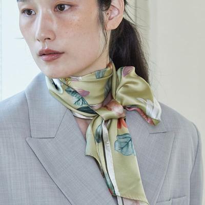 ANA MAISON Garden City Silk Long Petite Scarf [PML-1398]