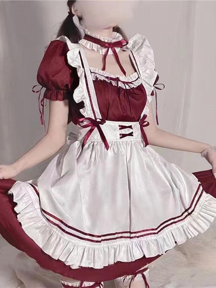 Женский сексуальный костюм для нижнего белья, французский фартук, платье горничной, косплей, служанка, лолита, горячее платье-сорочка, униформа, эротический костюм для ролевой игры