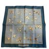 Шелковый платок-каре 45 см, синий шелк, женский, б/у, Journey to Niger Silk silk Carre 45