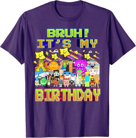 Bruh Its My Birthday Funny Brainrot for Boys Teen TShirt Y2k Silly Brainrot Humor Saying Tee Novelty Gift Unique Aesthetic Top