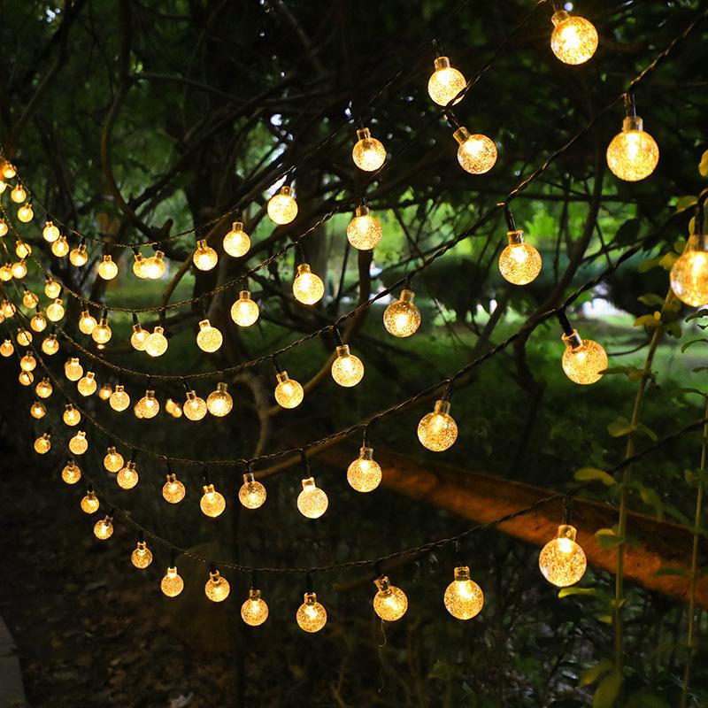 1pc Solar Crystal Ball Fairy String Lights 5M20L Outdoor Waterproof Christmas Decoration Camping Fairy Garland Garden Party