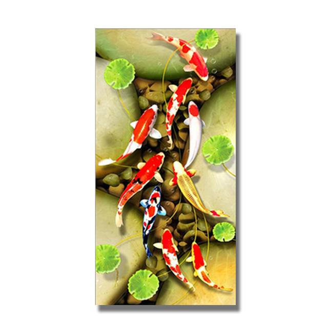 Koi Fish Feng Shui Carp Lotus Pond Canvas Painting Modern Posters and Prints Wall Art Picture for Living Room Home Decor Cuadros