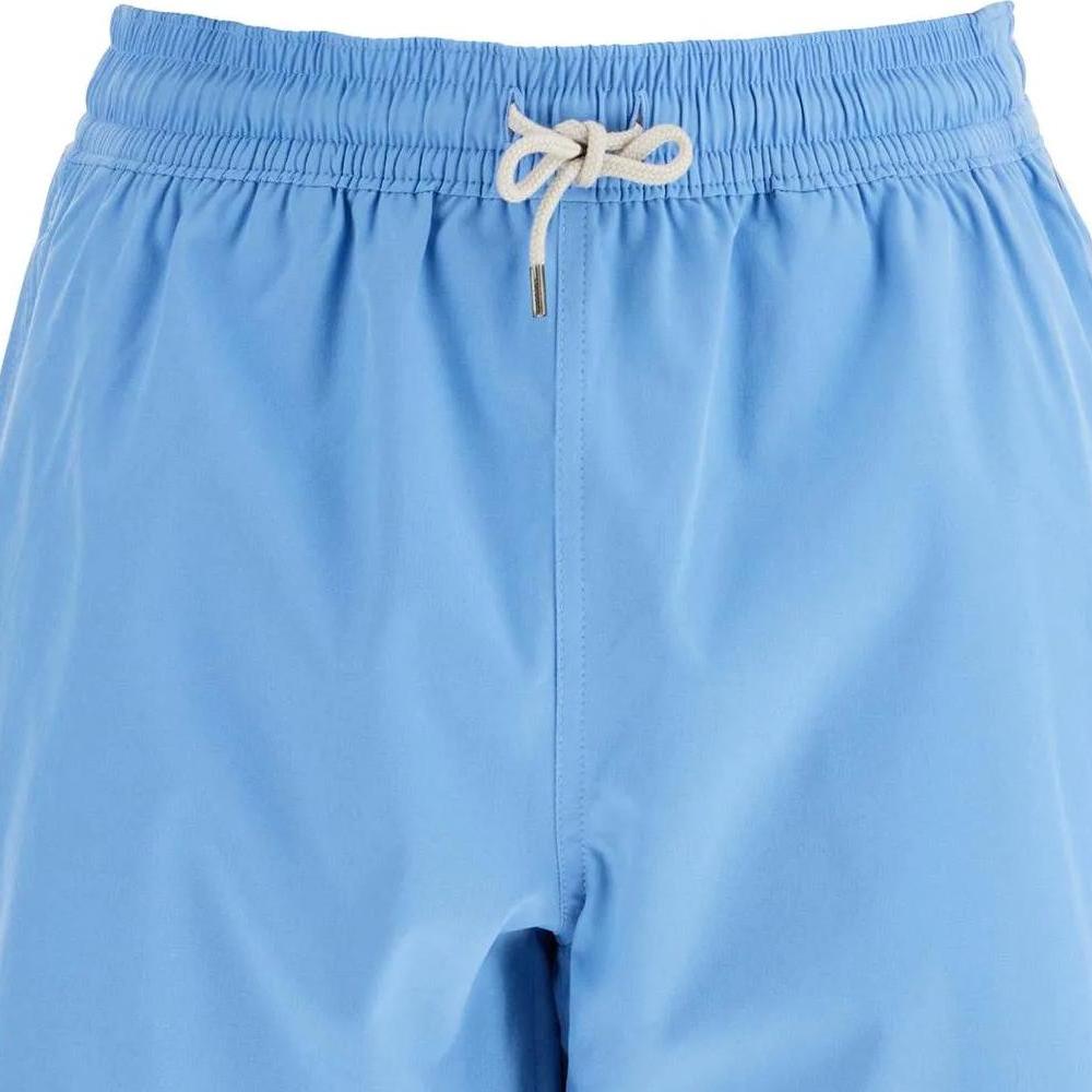 Плавки-шорты Polo Ralph Lauren однотонные с вышитым логотипом на шнуровке Мужская одежда для плавания Синий 710957782-003