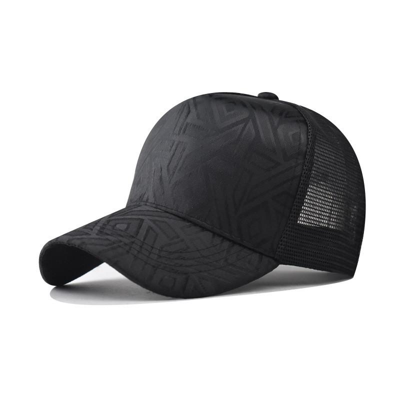 Modern Geometric Pattern Baseball Cap With Embroidered Design And Wind Resistance For Daily Wear