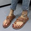 Fashion Women Slippers Outside Casual Beach Women Shoes Summer New Flats Flip Flop Sandals Walking Clip Toe Rome Buckle Ladies Slides