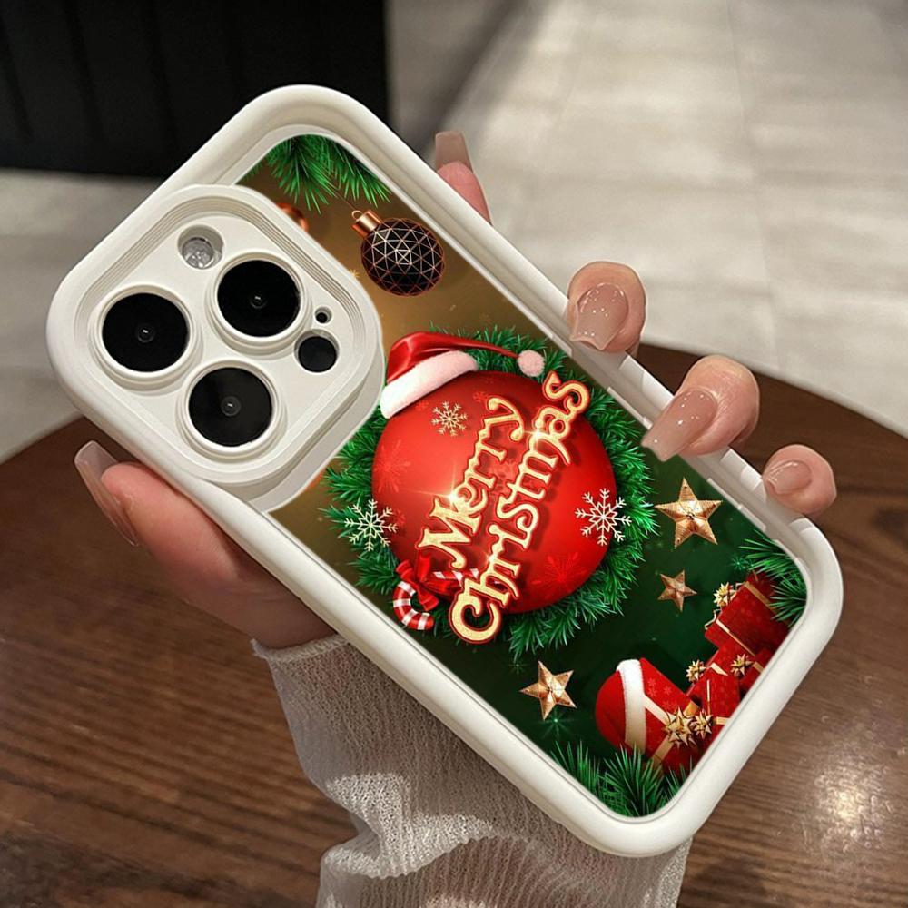 Чехлы для телефонов Ae113 Merry Christmas art Santa design art для iPhone 16 14 13 11 Pro Max 15 7 8 Plus 12 mini XR XS Max Angel Eye Ladder Protective Cover