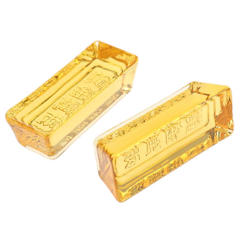 1шт фэн-шуй китайский желтый кристалл золотой слиток для богатства счастливый украшения дома