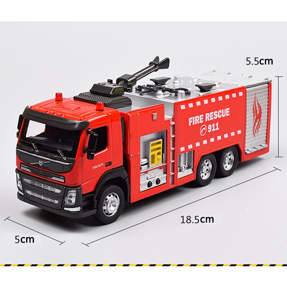 1/50 электрическая пожарно-спасательная машина с лестницей, игрушками со светом и музыкой для детей