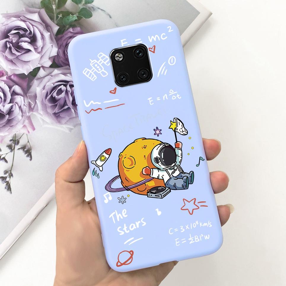 Чехол для Huawei Mate 20 Pro Задняя крышка Mate 20 Мягкий матовый жидкий силикон Funda Mate20 20Pro Coque Корпус Астронавт Динозавр