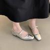 French Mary Jane Shoes Women's 2025 Spring New Retro Silver Small Leather Shoes Niche Square Head Thick Heel Single Shoes