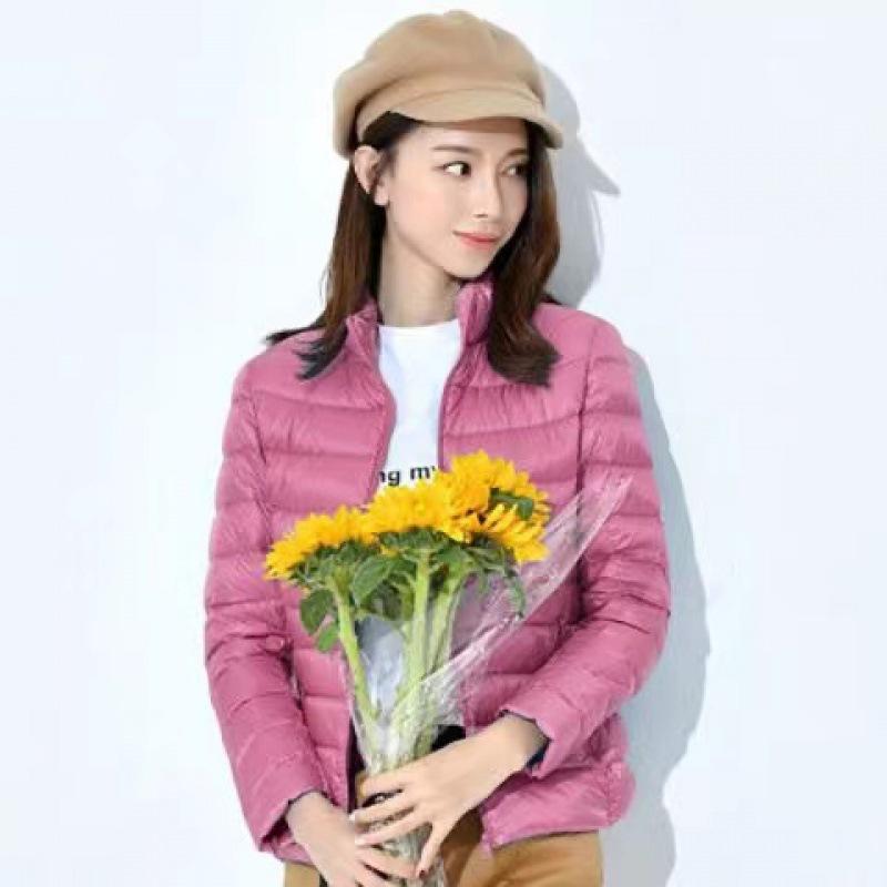 Winter Women's Casual Solid Color Thin Waterproof Down Jacket White Duck Down Hooded Down Jacket