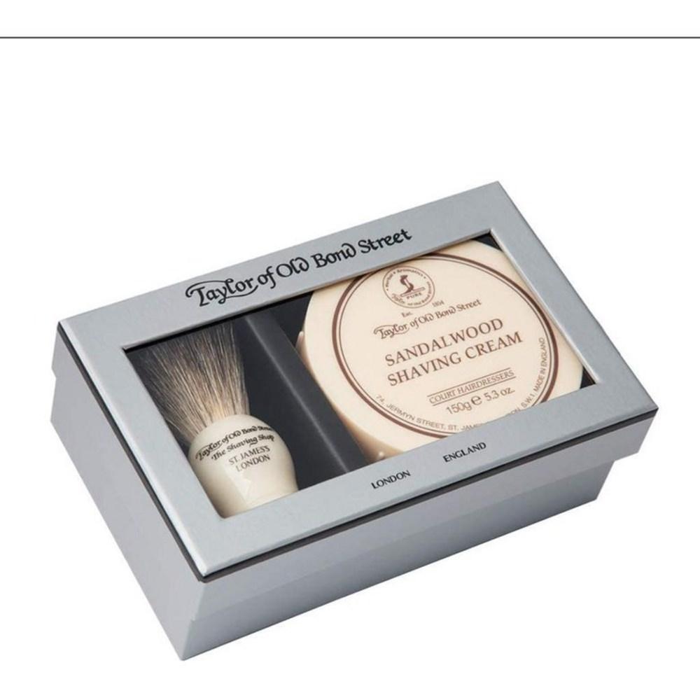 Tailor of Old Bond Street Sandalwood Shaving Cream Ball + Shaving Brush Set Brush+Shaving Cream 150g, 1 Piece