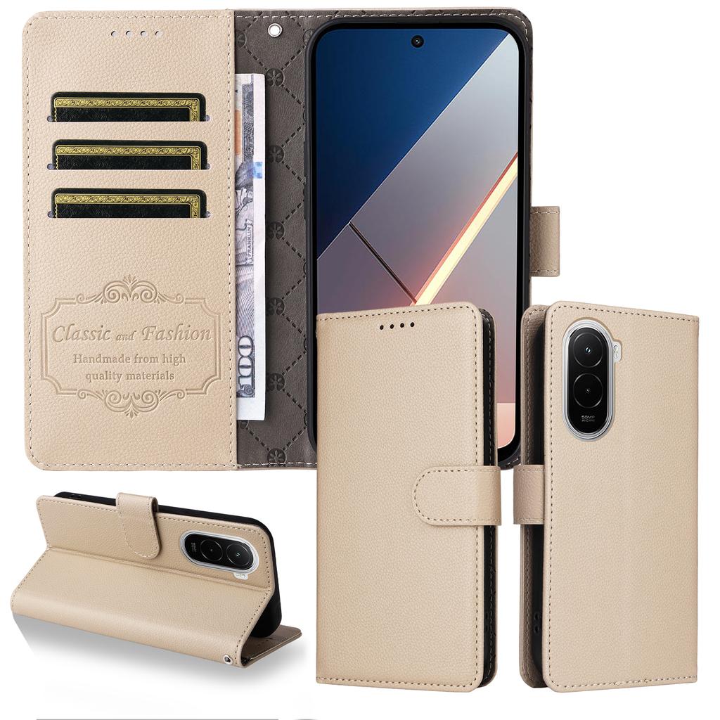 Для Xiaomi Poco M7 4G (169 мм) Чехол с RFID-защитой, 3 слота для карт, чехол для телефона из ПУ кожи с ремешком на запястье