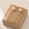 Stylish Pearl Long Earrings For Women Trendy Geometric Dangles Chain