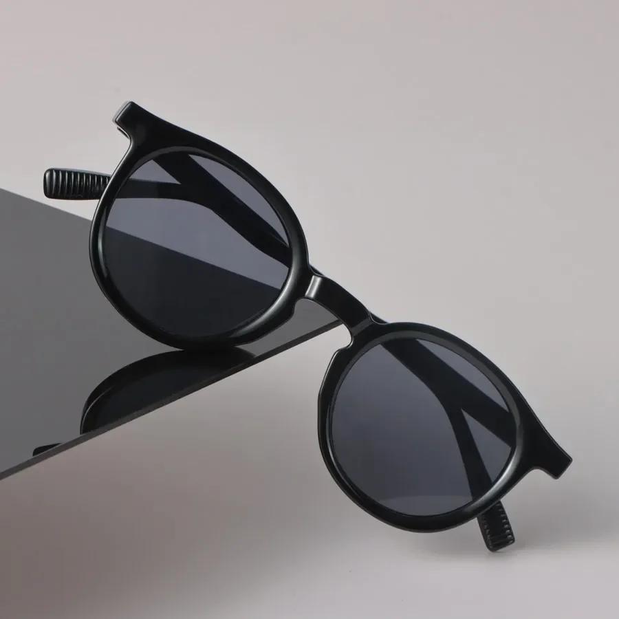 Fashion Sunglasses Women Men Round Mirror Lens Brand Designer Black Sun Glasses Trendy Eyewear Unisex Sexy Classic