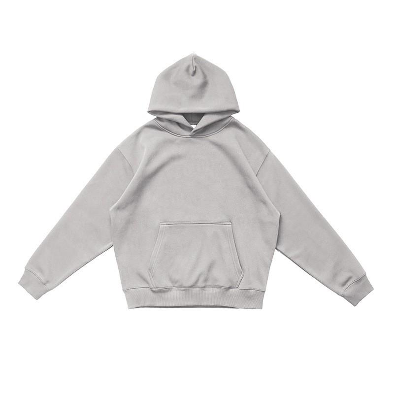 Unisex Thick Fleece-Lined Hooded Sweatshirt 500G Air Layer Warm Winter Pullover Casual Loose Fit Cotton Blend