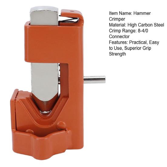 Молоток Кримпер Инструмент для обжима клемм проводов Портативный широко используемый электриком Клещи для обжима клемм проводов аккумуляторов