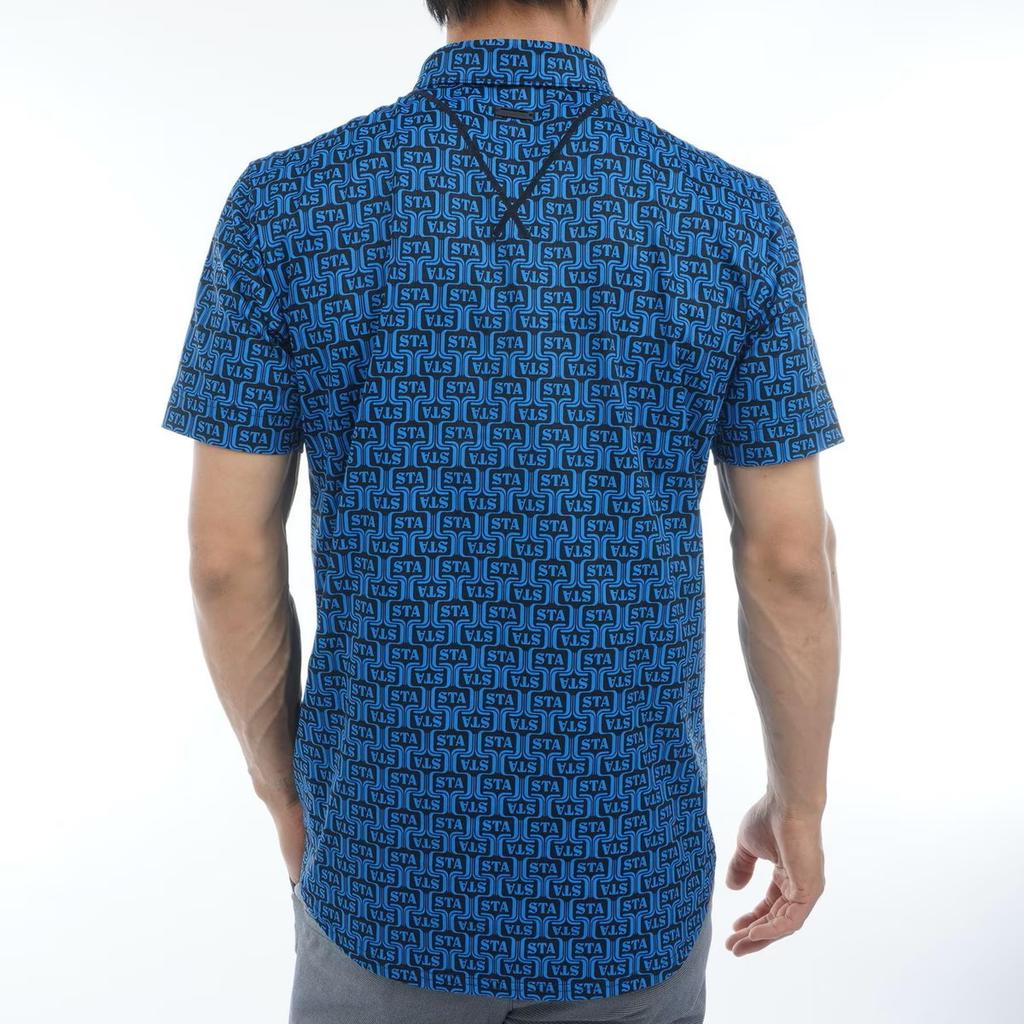 Andrews Short Sleeve Polo Shirt Wave Pattern with Golf L St. Men's (New Mesh) / / 042-5160557 110_Blue