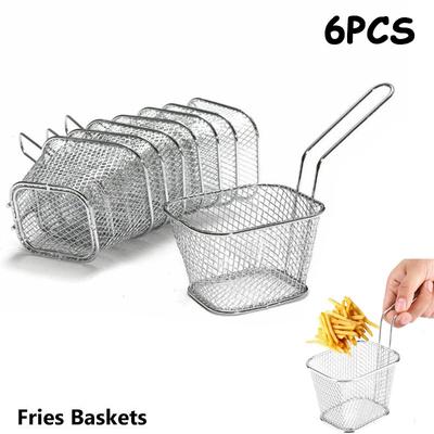 Портативная мини-корзина для жарки чипсов из нержавеющей стали, сито для фритюрницы, кухонная корзина для приготовления пищи, корзина для шеф-повара, дуршлаг, инструмент
