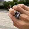Adjustable Pterosaur Wings Ring Punk Style Black Dragon Rings Exquisite Dragon Rings  Party Gifts