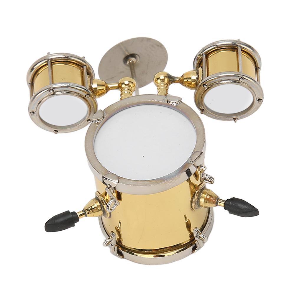 Miniature Drum Set Replica Musical Instrument Model Mini Drum Set Dollhouse Ornament Drummer Gift