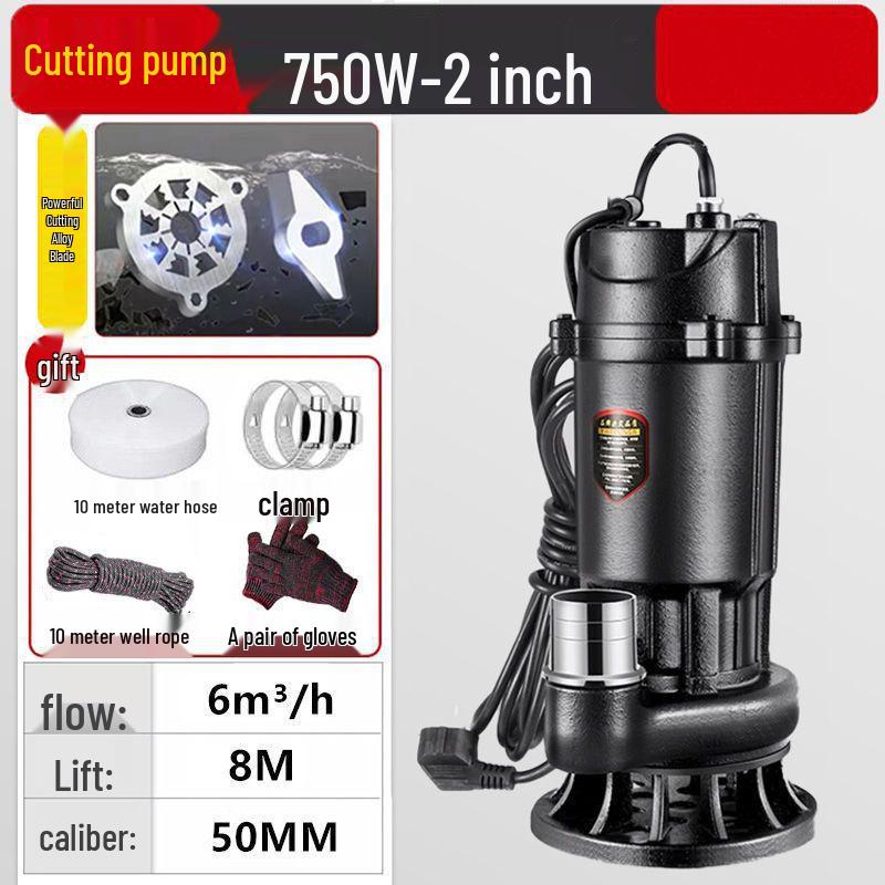 220V Household Sewage & Sludge Pump for Septic Tank and Drainage