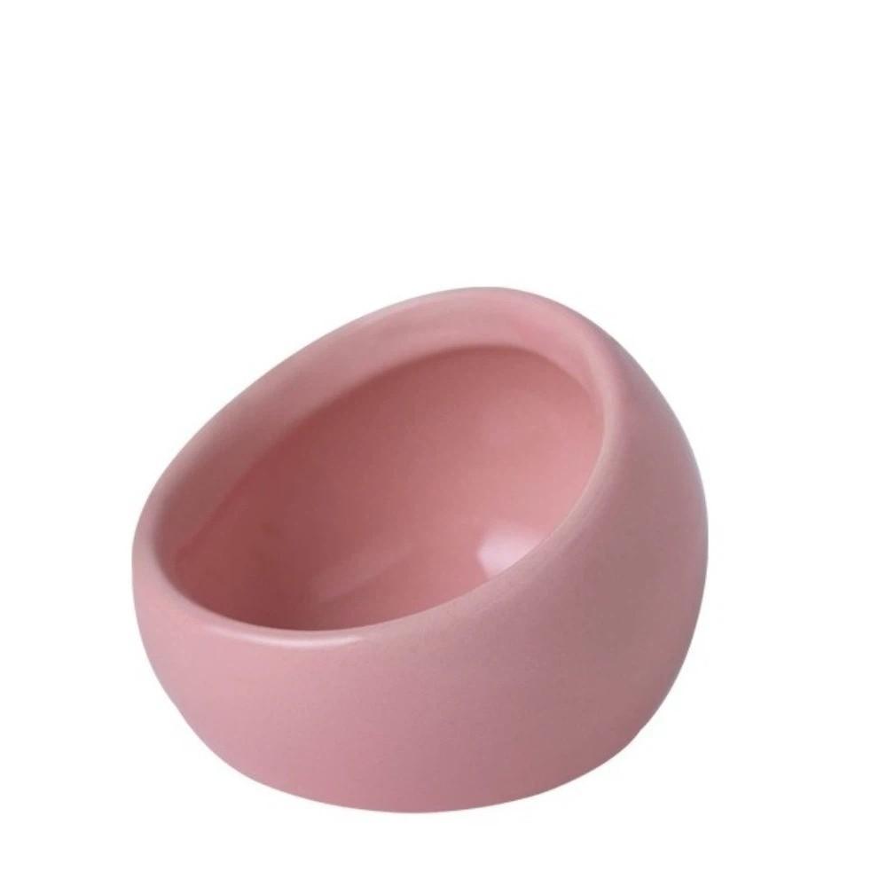 Cute Ceramic Hamster Food Bowl Anti-Rollover Slanted-edged Pet Feeding Bowl Non-Slip Anti-Spill Water Food Bowl Cage Accessory