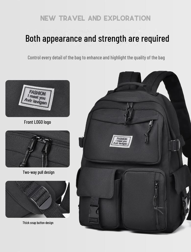 Школьный рюкзак для девочек в корейском стиле: Простой, модный, вместительный рюкзак для учеников младших и старших классов средней школы.