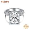Tancise Women Classic 925 Sterling Silver  Zircon Ring Ladies Jewelry Wedding Promise Party Gift