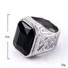 Мужское кольцо с драгоценными камнями, модное квадратное кольцо из нержавеющей стали в стиле хип-хоп, золотое роскошное хипстерское вечерние кольцо на палец