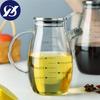 Glass Oil Pot Leak-proof Oil Bottle with Scale Kitchen Cooking Tool Vinegar Soy Sauce Bottle Gravy Boat