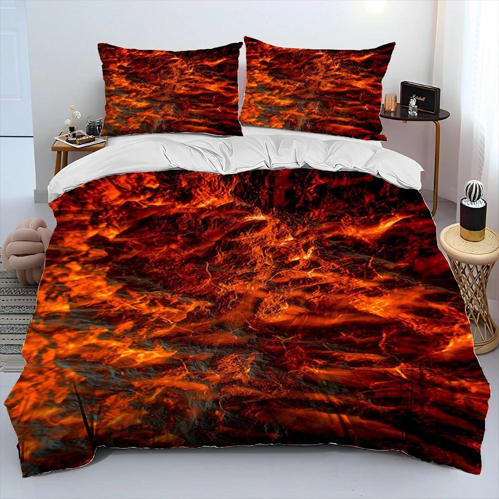 3D Набор постельного белья с одеялом «Лава вулкана», Пододеяльник, Наволочка, Размер Кинг, Квин, Взрослый, Детский