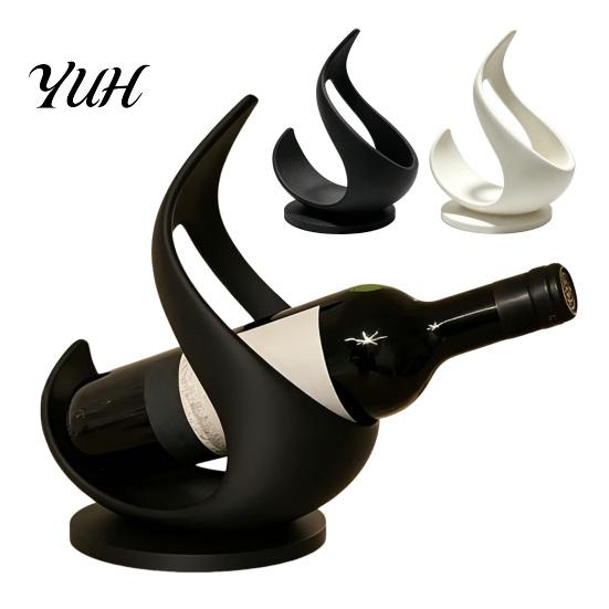 Decorative Wine Organizer 3D Printed Flame Bottle Holder, Modern Sculptural Rack for Holder Home Bar, Tabletop Storage Stand, Creative Gift
