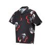 Li Ning Floral Print Polo Button Short Sleeve Shirt Unisex Shirts Black ASHT217-3