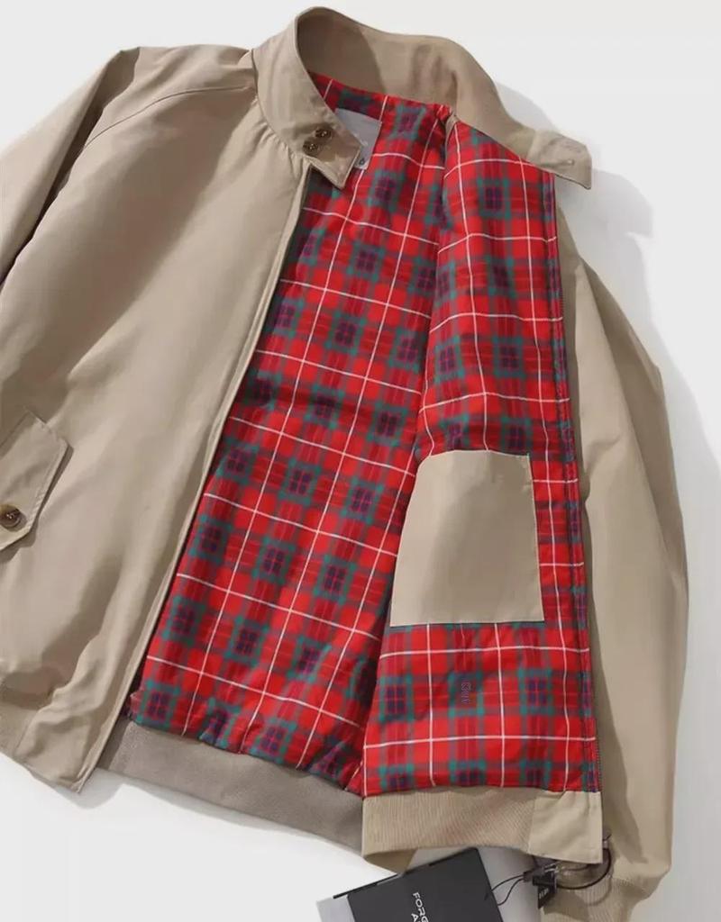 Мужская американская ретро-куртка Харрингтон: Однотонный, воротник-стойка, 3M, прочный, весенняя и осенняя одежда