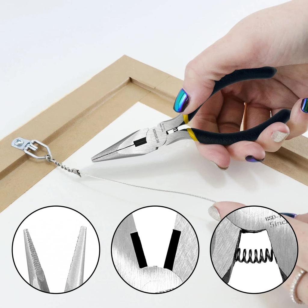 Плоскогубцы BOOSDEN 4, резиновые, маленькие, радио, сантехнические, набор ручных инструментов, набор, детали, молоток, кусачки, плоскогубцы, работа, работа, ударопрочный, противоскользящий,