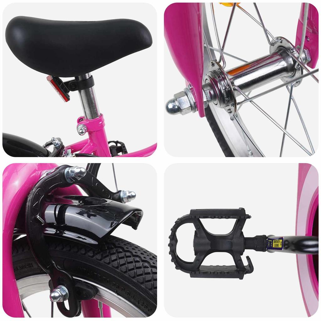 Kids Bicycle 12 Inch for Ages 2 4 Pink & Black