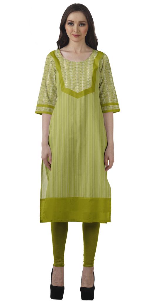 Moomaya Дизайнерская прямая женская туника Kurti с принтом, длинная индийская туника