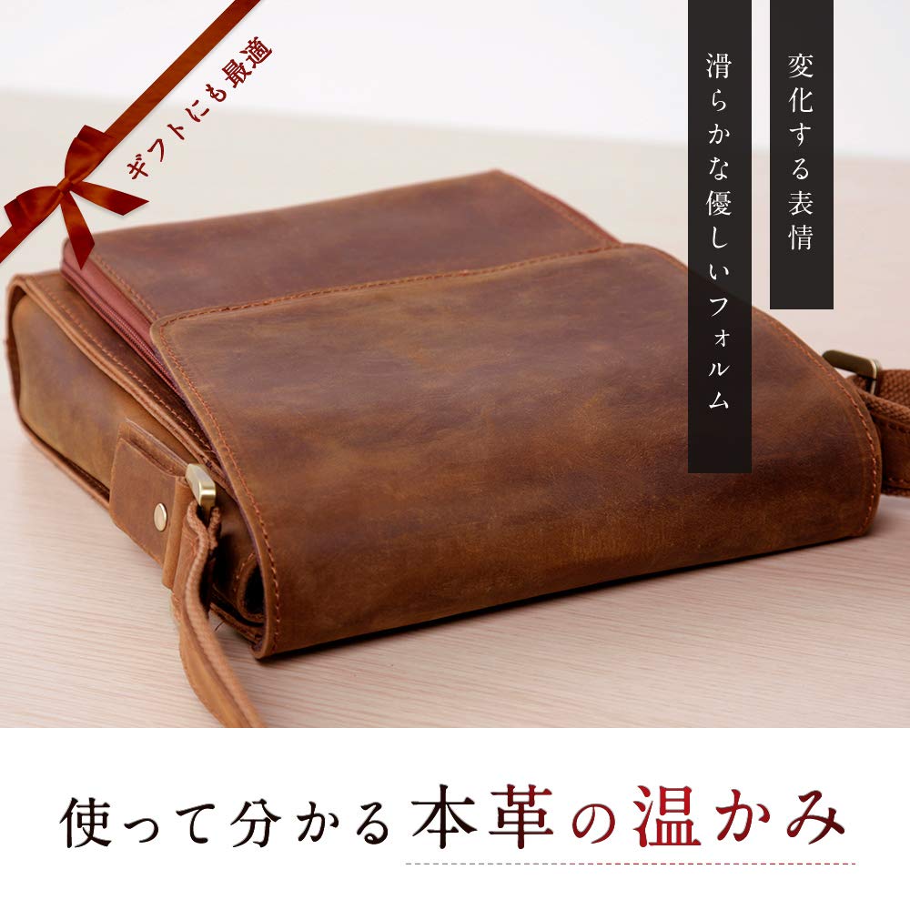 ПРИЯТНЫЙ ВЫБОР Мужская сумка через плечо из натуральной кожи, сумка кроссбоди, сумка-мессенджер, для поездок на работу, учебы и многого другого (Обычный, Коричневый)