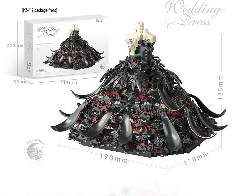 Совместимая Lego Белое Свадебное Платье Микро Алмазный Строительный Блок Фигурка Игрушка - Подарок для Девочек.