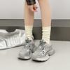 Толстоподошвенные увеличивающие рост кроссовки для папы женские весенние новые серебристые дышащие универсальные легкие спортивные и повседневные туфли