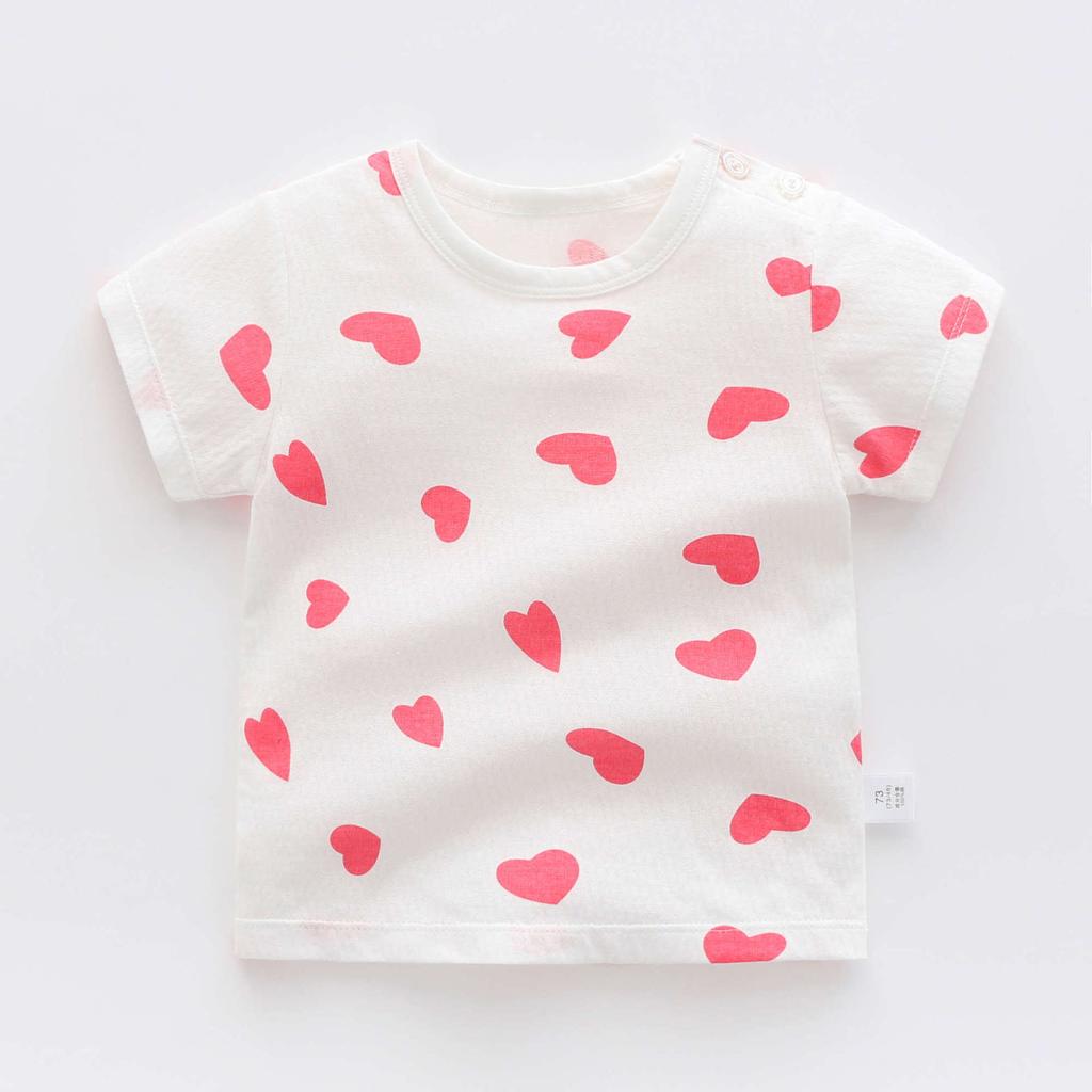 Детский топ из чистого хлопка с короткими рукавами, летняя тонкая детская одежда для маленьких девочек, футболка для детей 0 лет, 1 мальчика, 3 детей, дети с половиной рукавов