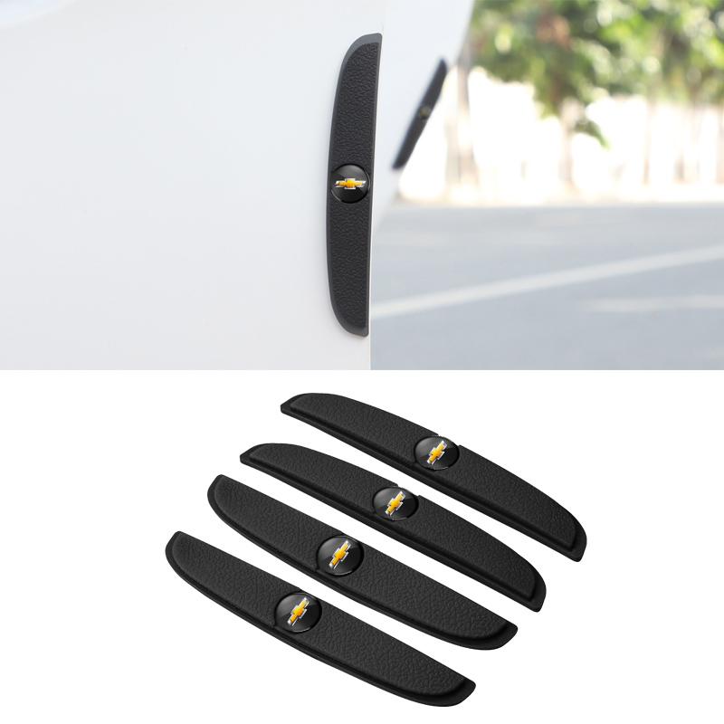 AABHF1 4Pcs Rubber Anti-Collision Strip Car Door Rearview Mirror Protector Stickers For Chevrolet Z71 Aveo Impala Lacetti Malibu Sail