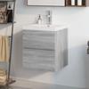 3152862 vidaXL Vanity Unit with Integrated Basin Sonoma Grey Engineered Wood